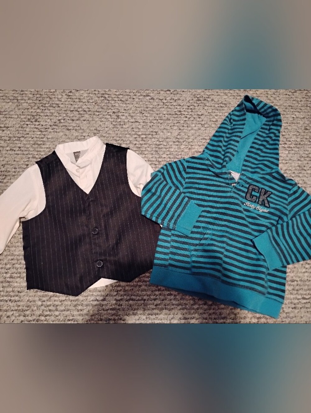 Dockers Black Pinstripe Vest with White Shirt